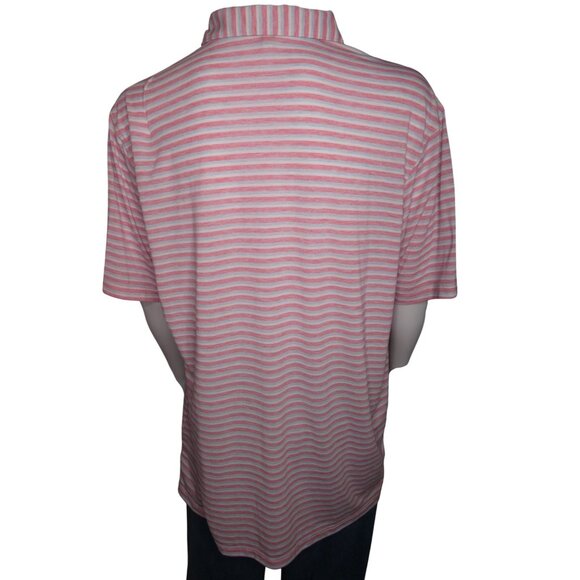 Peter Millar Golf Shirt Pink Stripes Size XL - Picture 6 of 9